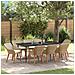 Set Pranzo Giardino 9 Pezzi Beige Rattan Poliestere - Foto miniatura 2