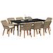 Set Pranzo Giardino 9 Pezzi Beige Rattan Poliestere - Foto miniatura 3