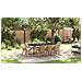 Set Pranzo Giardino 9 Pezzi Beige Rattan Poliestere - Foto miniatura 5