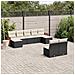 Set Divani da Giardino 9 pz con Cuscini Nero in Polyrattan - Foto miniatura 2