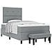 Letto con rete a molle con materasso e panca grigio chiaro 120x190 cm in tessuto - Foto miniatura 1