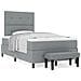 Letto con rete a molle con materasso e panca grigio chiaro 120x190 cm in tessuto - Foto miniatura 4