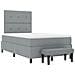 Letto con rete a molle con materasso e panca grigio chiaro 120x190 cm in tessuto - Foto miniatura 8