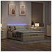 Pouf Letto con Materasso e LED Crema 140x200 cm in Tessuto - Foto miniatura 3