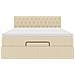 Pouf Letto con Materasso e LED Crema 140x200 cm in Tessuto - Foto miniatura 8