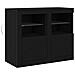 Mobile laterale 2 pcs Rovere nero 41 x 37 x 67 cm - Foto miniatura 1