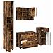 Set di mobili per il bagno 4 pcs Rovere fumo 30 x 35 x 192 cm - Foto miniatura 1