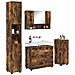 Set di mobili per il bagno 4 pcs Rovere fumo 30 x 35 x 192 cm - Foto miniatura 3