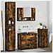Set di mobili per il bagno 4 pcs Rovere fumo 30 x 35 x 192 cm - Foto miniatura 4