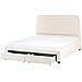 Letto Con Cassetti Contenitori Bouclé Sardent 180 X 200 Cm Bianco Sporco - Foto miniatura 2