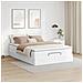 Struttura Letto Pouf con Materasso Bianco 140x190 cm Similpelle - Foto miniatura 3