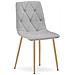 Sedia imbottita TYRA - Elegante tessuto grigio chiaro x 2 - Foto miniatura 2