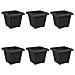 Vaso quadrato per fiori 6 pcs Nero 20 x 20 x 16 cm Plastica - Foto miniatura 1