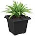 Vaso quadrato per fiori 6 pcs Nero 20 x 20 x 16 cm Plastica - Foto miniatura 3