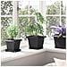Vaso quadrato per fiori 6 pcs Nero 20 x 20 x 16 cm Plastica - Foto miniatura 4