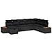 Set Divano da Giardino con cuscino Nero polyrattan - Foto miniatura 1