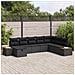 Set Divano da Giardino con cuscino Nero polyrattan - Foto miniatura 2
