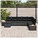 Set Divano da Giardino con cuscino Nero polyrattan - Foto miniatura 3