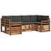 Set divani 20 pcs Naturale e Antracite Legno di Acacia Massello - Foto miniatura 1