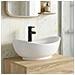 Lavabo da bagno Nero Opaco 59 x 35 x 21 cm Metallo - Foto miniatura 6