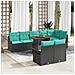 Set Divano da Giardino con cuscino 9 pcs Nero e blu - Foto miniatura 2