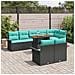 Set Divano da Giardino con cuscino 9 pcs Nero e blu - Foto miniatura 3
