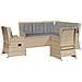 Set Divani da Giardino 5 pz con Cuscini in Polyrattan Beige - Foto miniatura 1