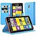 Custodia Compatibile Con Nokia Lumia 1320 In Pastello Blu - Coperchio Protettiva Con Chiusura Magnetica, Funzione Stand E Tasca Per Le Carte - Foto miniatura 1