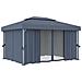 Gazebo Con Tende 4x3 Cm Antracite Alluminio - Foto miniatura 2