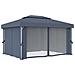 Gazebo Con Tende 4x3 Cm Antracite Alluminio - Foto miniatura 3