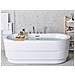 Vasca Da Bagno Freestanding Ovale Con Miscelatore Bianca 170 Cm Empresa - Foto miniatura 14
