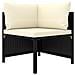 Set Divani Da Giardino 8 Pz Con Cuscini In Polyrattan Nero - Foto miniatura 2