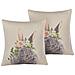 Set Di 2 Cuscini Fatsia Cotone 45 X 45 Cm Tortora - Foto miniatura 4