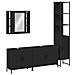 Set Mobili Da Bagno 4 Pz Nero In Legno Multistrato - Foto miniatura 1