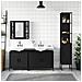 Set Mobili Da Bagno 4 Pz Nero In Legno Multistrato - Foto miniatura 2