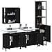 Set Mobili Da Bagno 4 Pz Nero In Legno Multistrato - Foto miniatura 3