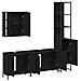 Set Mobili Da Bagno 4 Pz Nero In Legno Multistrato - Foto miniatura 4