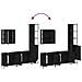 Set Mobili Da Bagno 4 Pz Nero In Legno Multistrato - Foto miniatura 8