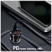 Caricabatterie Auto Usb-c 25w + Usb 18w Carica Rapida Compatto, Nero - Foto miniatura 3