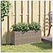 Fioriera Da Giardino Con 2 Vasi Grigia 90x20x40cm In Polyrattan - Foto miniatura 3