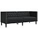 Divano Chesterfield A 3 Posti Nero In Similpelle - Foto miniatura 2