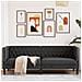 Divano Chesterfield A 3 Posti Nero In Similpelle - Foto miniatura 1