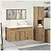 Set Mobili Da Bagno 3 Pz Rovere Artigianale Legno Multistrato - Foto miniatura 3