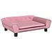 Lettino per Cani Rosa 70x48x22 cm in Velluto - Foto miniatura 1