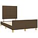 Giroletto Senza Materasso Marrone Scuro 80x200 Cm In Tessuto - Foto miniatura 3