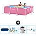Piscina Fuori Terra - Rettangolo - 220x150x60 Cm - Rosa - Include Accessori Coordinati Cb7 - Foto miniatura 1