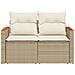 Divano da Giardino con Cuscini a 2 Posti Beige in Polyrattan - Foto miniatura 4