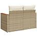 Divano da Giardino con Cuscini a 2 Posti Beige in Polyrattan - Foto miniatura 6