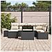 Set da Pranzo da Giardino in 7 Pezzi con Cuscini in Polyrattan Nero e Acacia - Foto miniatura 3