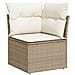 Set di divani da giardino 10 pezzi con cuscini Beige Polirattan Acacia - Foto miniatura 6